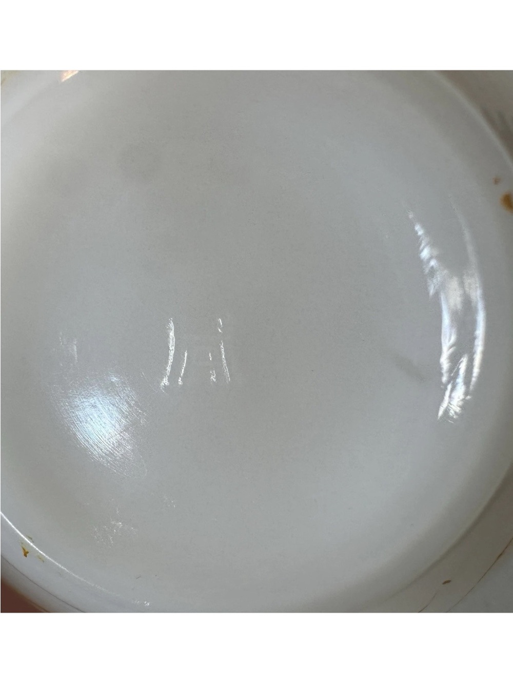 Hazel Atlas White Glass Butterscotch Drizzle String Cup (5) & (5) Saucers - Picture 6 of 9